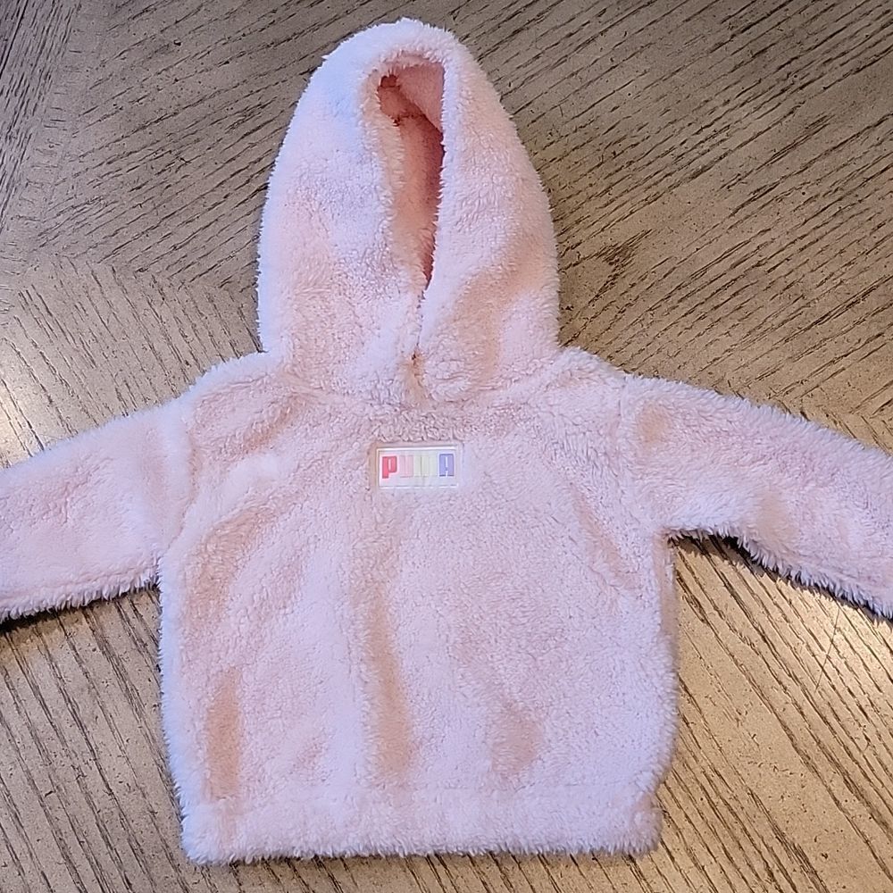 2t Cozy pink Puma hooded sweater 💝